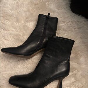 Black Leather Ankle Boots